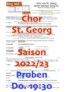 Chor St. Georg, Chorsaison 22/23