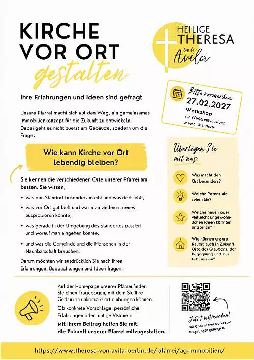 Aushang zur Umfrage "Kirche vor Ort gstalten!
