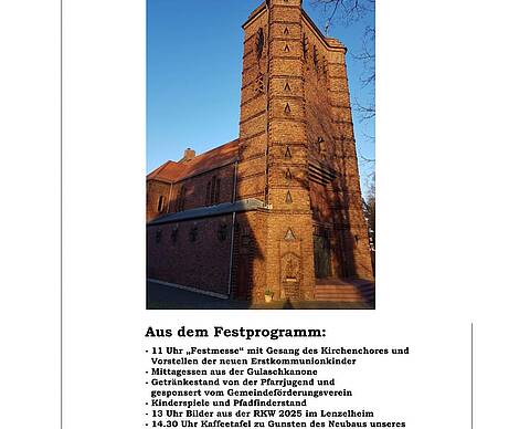 Plakat mit dem Programm zum 90. Kirchweihfest von Sankt Maria Magdalena